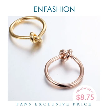 

Enfashion Wholesale Knot Rings Stainless Steel Rose Gold color Mini Ring Fashion Knuckle Rings For Women Jewelry Bagues Anillos