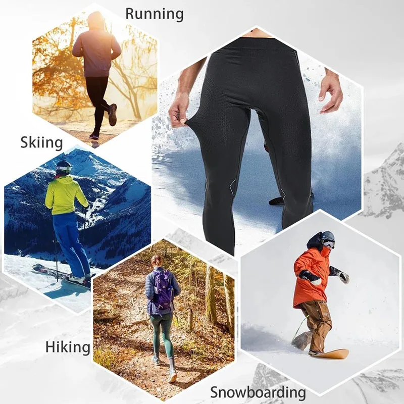 Souke Sports Men's Thermal Compression Flexible Leggings Cycling Skiing Running Jogging Pants