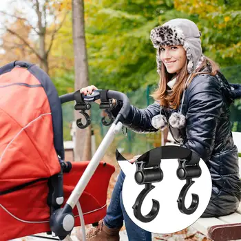 

4 Pack Stroller Hooks, Stroller Clips Hooks Hanger Diaper Bags Hook For Baby Stroller Multipurpose For Grocery Bag Shopping Bags