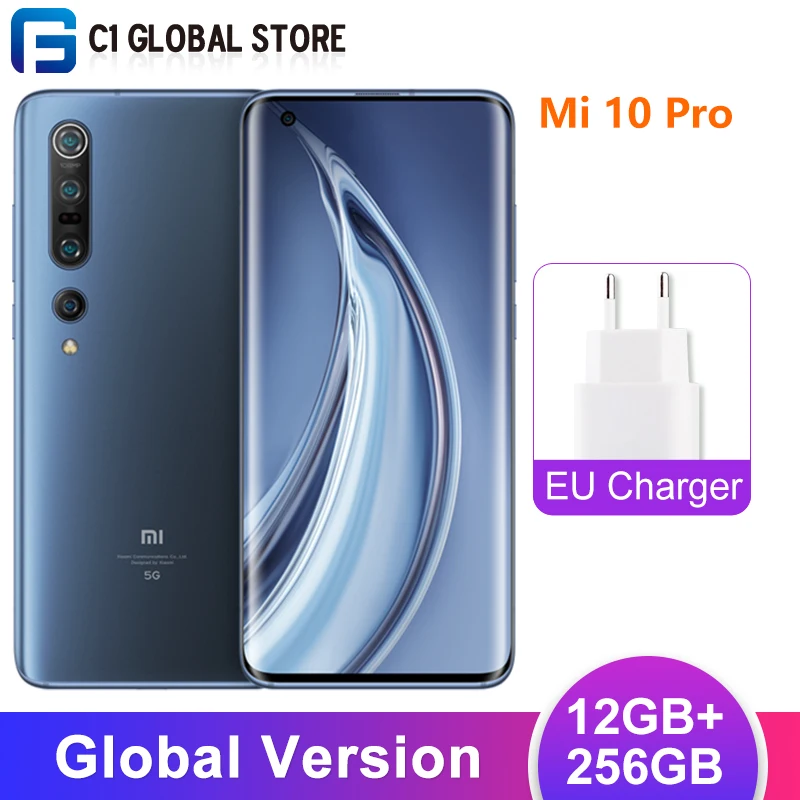 Смартфон Xiaomi Mi 10 pro 12 Гб ОЗУ 256 ПЗУ мобильный телефон 5G Восьмиядерный процессор