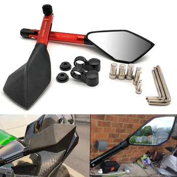 

1 Pair Motorcycle Rearview Mirrors Universial retrovisor moto accessories For Kawasaki zx10 r zzr 600 zxr 400 zx 6r Ninja GPZ500