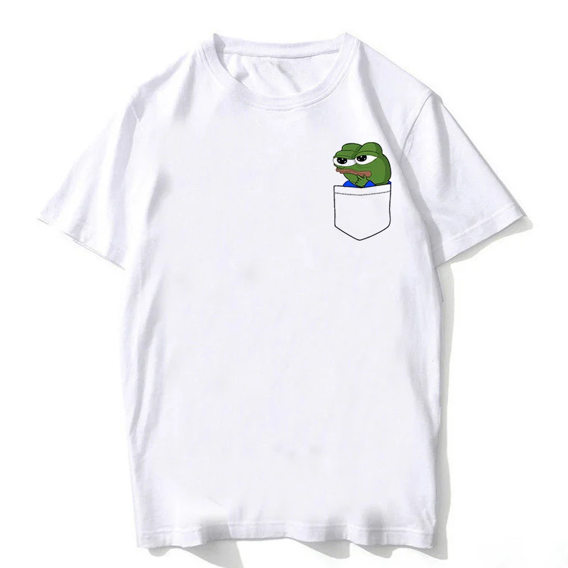 Sumer Hot Meme лягушонок Пепе Футболка Мужская Летняя мода Sad Frog Pepe Футболка с принтом Повседневная футболка с коротким рукавом и круглым вырезом Футболка Пепе