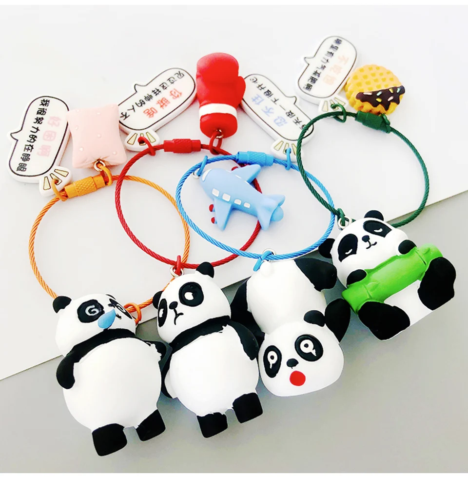 Kawaii Panda брелок куклы Животные Kpop аксессуары мультфильм Милая панда кукла брелок для женщин сумка Подвеска линия подарки друзьям