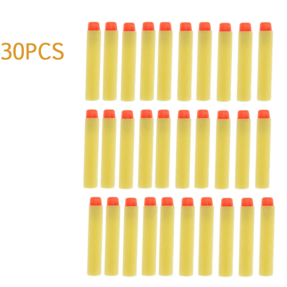 30/50/100 шт. EVA мягкие пули для водомет Nerf Darts дырочку головы 7,2 см заправка игрушка дартс пистолет пули для настрйки серии Бластеры - Цвет: 30Pcs-Yellow