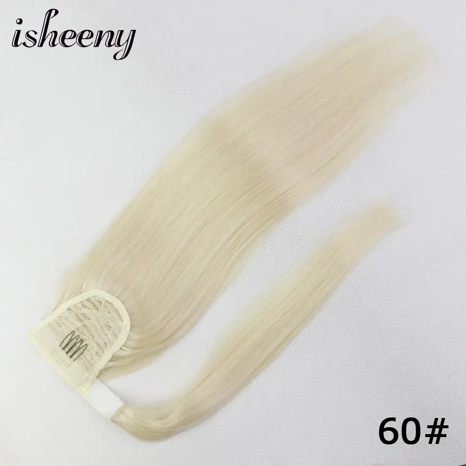Isheeny, 14 дюймов, 18 дюймов, 22 дюйма, накладные волосы на заколках, натуральные бразильские волосы Remy для наращивания, черные женские модные стильные волосы - Цвет: #60