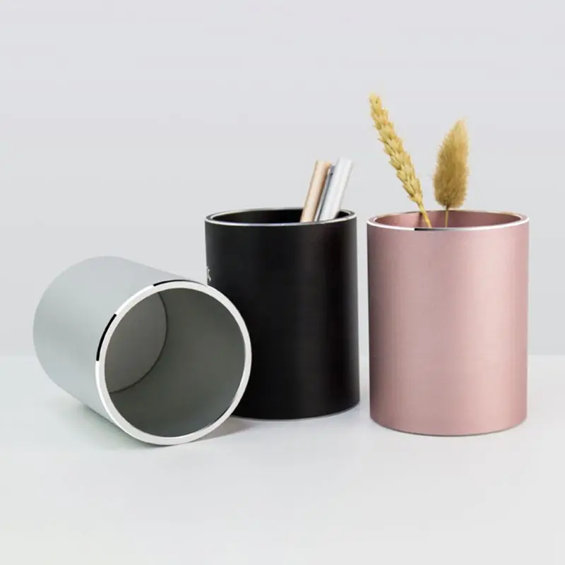 

Aluminum Alloy Desk Pen Pencil Storage Organizer Cup Holder Container Stationery