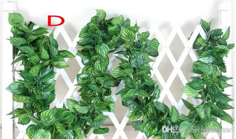2.2m artificial Fake plants green Ivy Leaves Artificial Grape Vine greenery garland wedding flower home decoration Cheap