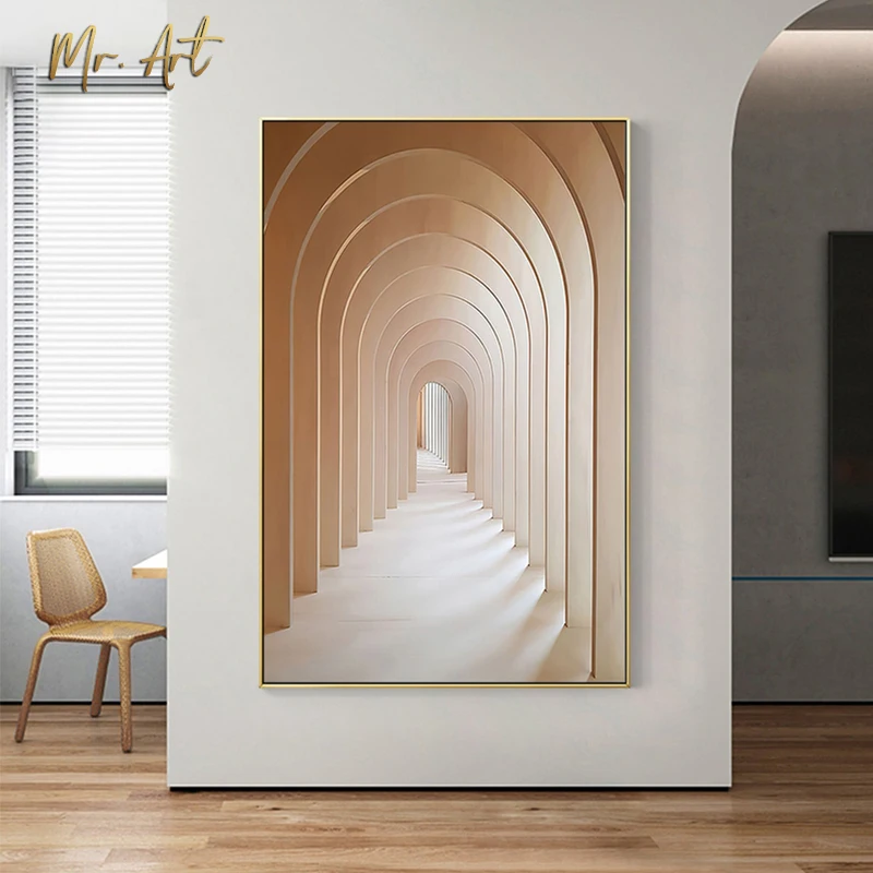 

Building Canvas Painting Creative Architecture Corridor Wall Picture Modern Living Room Decoration Nordic Colorful Poster Print
