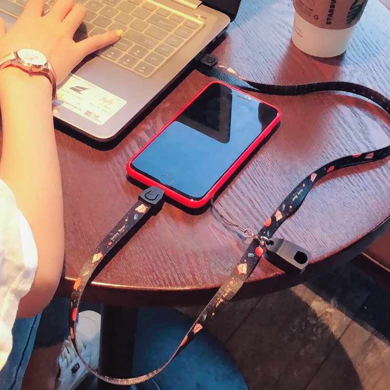 

Bozhu Sling USB Cable for iPhone xiaomi redmi HUAWEI Charger Charging Cable for Type-C Micro USB Data Cable Phone Cord Adapter