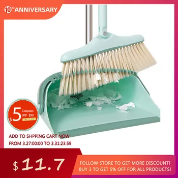 

Broom Dustpan Suit Combination Household Fold Lazy Sweep The Floor Sweeping Hair Artifact Wooden Floor Windproof Magic Broom Dro
