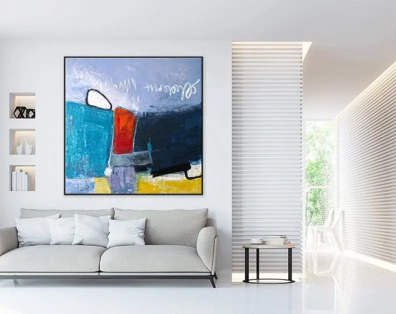 

Abstract Painting Large Acrylic Canvas Wall Art Expressionism Playful And Colorful Modern Painting Wall Art On Canvas Mediate