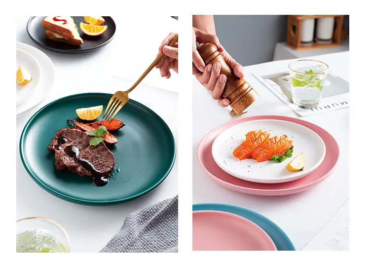 Креативная Сеть Красная Посуда керамическое блюдо в стиле вестерн тарелки Бытовая обеденная тарелка набор круглая тарелка для завтрака