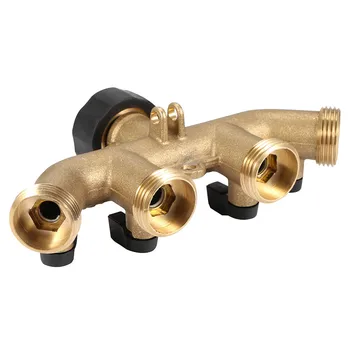 

1PC 4-Way Brass Plastic Garden Hose Splitter Y-Type Watering Connector Distributor For Outdoor Tap And Faucet