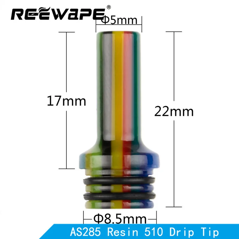 Reewape Смола 510 капельный наконечник для GTR rta vank vape аксессуар-Радуга