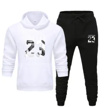 

New men Hoodie set Jordan 23 tracksuit Sweatshirt set Fleece Hoodie + sweatpants jogging Homme pullover sweatsuit for men