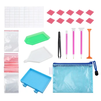

70Pcs Diamond Painting Tools 5D DIY Diamant Painting Accessories Cross Stitch Embroider Box Tweezers Sticky Pen Kits