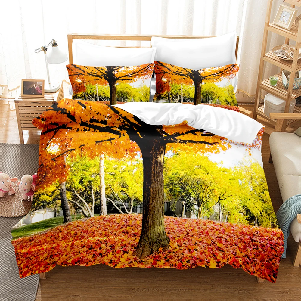 Beauty Tree and Flower Bedding Set Single Twin Full Queen King Size Tree Bed Set Children's Kid Bedroom Duvetcover Sets 3D 021 