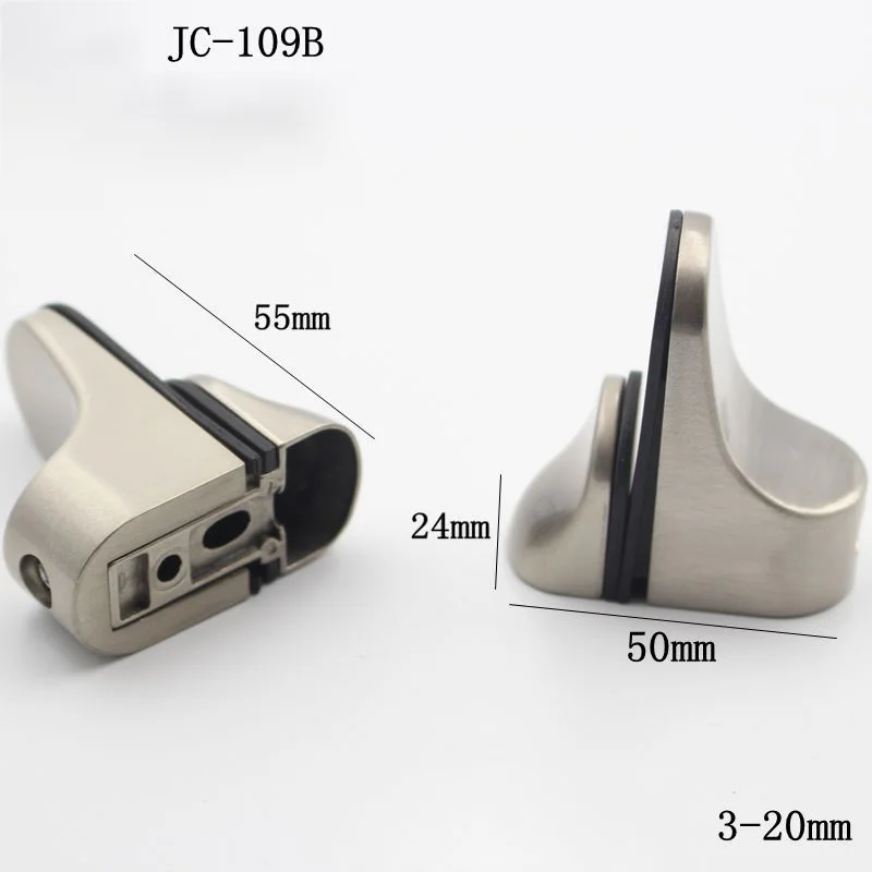 

2 Pcs Small Glass Shelf Chrome ZINC alloy Strong Support Brackets Clamps Set