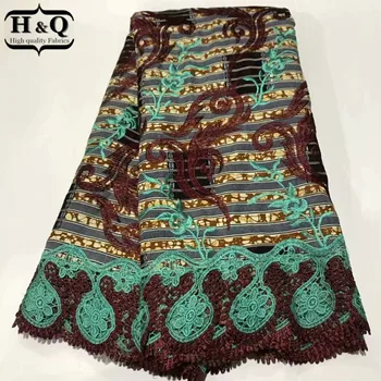

H&Q new arrival african wax 100% cotton embroidered fabric batik lace 6 yards/piece nigerian guipure laces water soluble fabrics