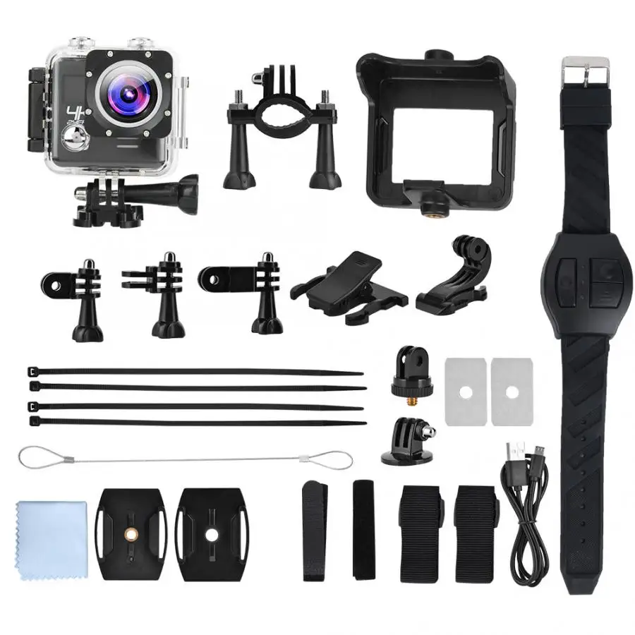  4K 2inch LCD Screen Action Camera Underwater 30M Waterproof WiFi Camcorder Motion Camera with Remot
