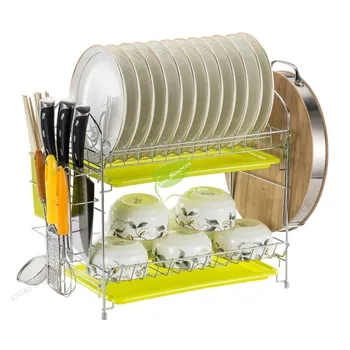 

Sink Drying Rack SGS Detection Kitchen Cup Holder Kitchen Plate Rack Dish Dryer Storage Shelf Strong Bearing Capacity