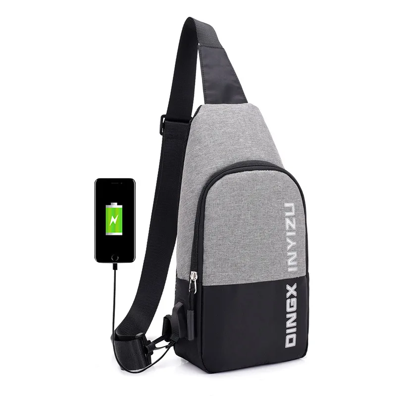 

2018 Summer New Style Casual Chest Pack Men Outdoor Riding Backpack USB Charging Crossbody Bag