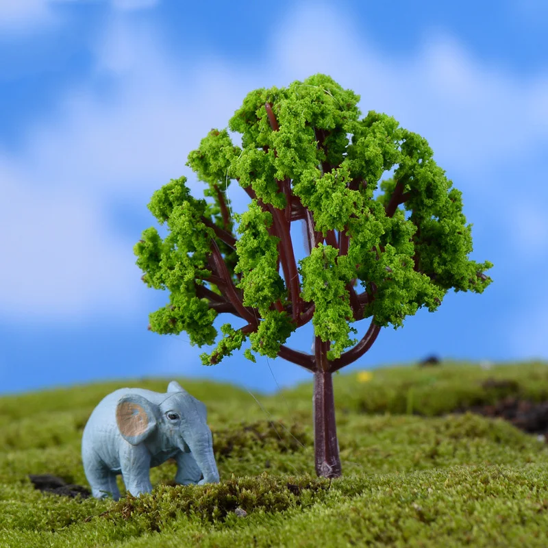 

2pcs Miniature Tree Plants Fairy Garden Dollhouse Decor Simulation Flower Trees