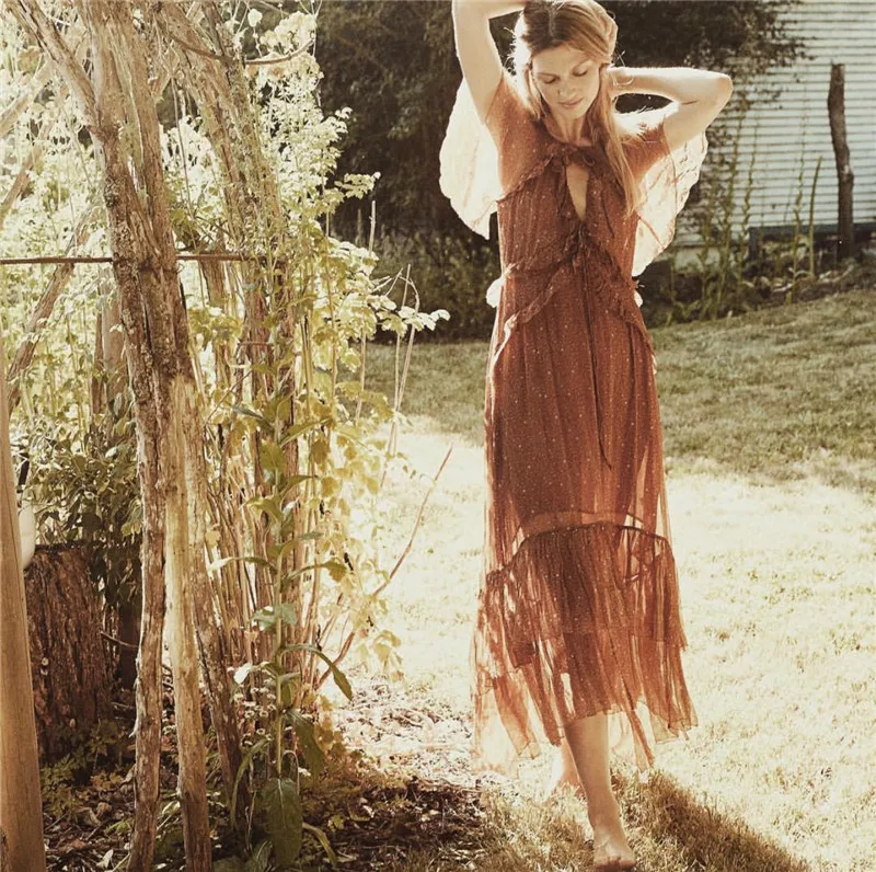 Женское платье из 100% шелка с расклешенными рукавами юбка оборками завышенной