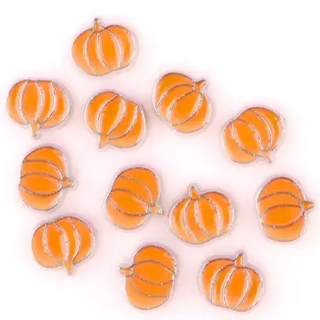

20Pcs/Lot F120 Pumpkin FLoating Glass Locket Charms Making Necklaces Gift Jewelry Supplies