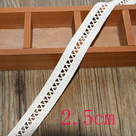 2.5cm 5yards 2-6 см, 5 ярдов, бежевое кружево высокого качества, хлопковое кружево, шитье, домашний интерьер, аксессуары для одежды, материал для рукоделия - Цвет: 2.5cm 5yards