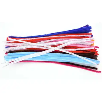 

200PCs Children Innovative Handmade Toys Kindergarten DIY Colorful Velvet Twisted Rod with Mixed Color