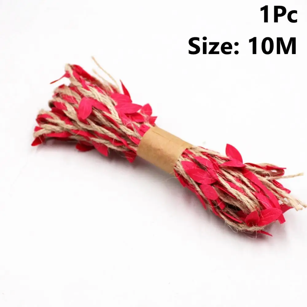 10m Red Rope Taop 2m Toile De Jute Burlap Vintage Rustic Wedding Accessories Colored Ficelle Jute Juta Sackcloth Natural Chemin De Table Jute - Цвет: 10m Red Rope