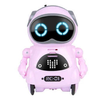 

Intelligent Mini RC Robot Toy Talking Sound Control Walking Dancing Singing with LED Light for Kids (Pink)