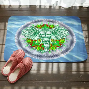 

Bohemian Elephant Lotus Doorway Carpet Rugs Living Room Bedroom Decor Non-slip Floor Mat Bathroom Kitchen Doormat Clean Mat