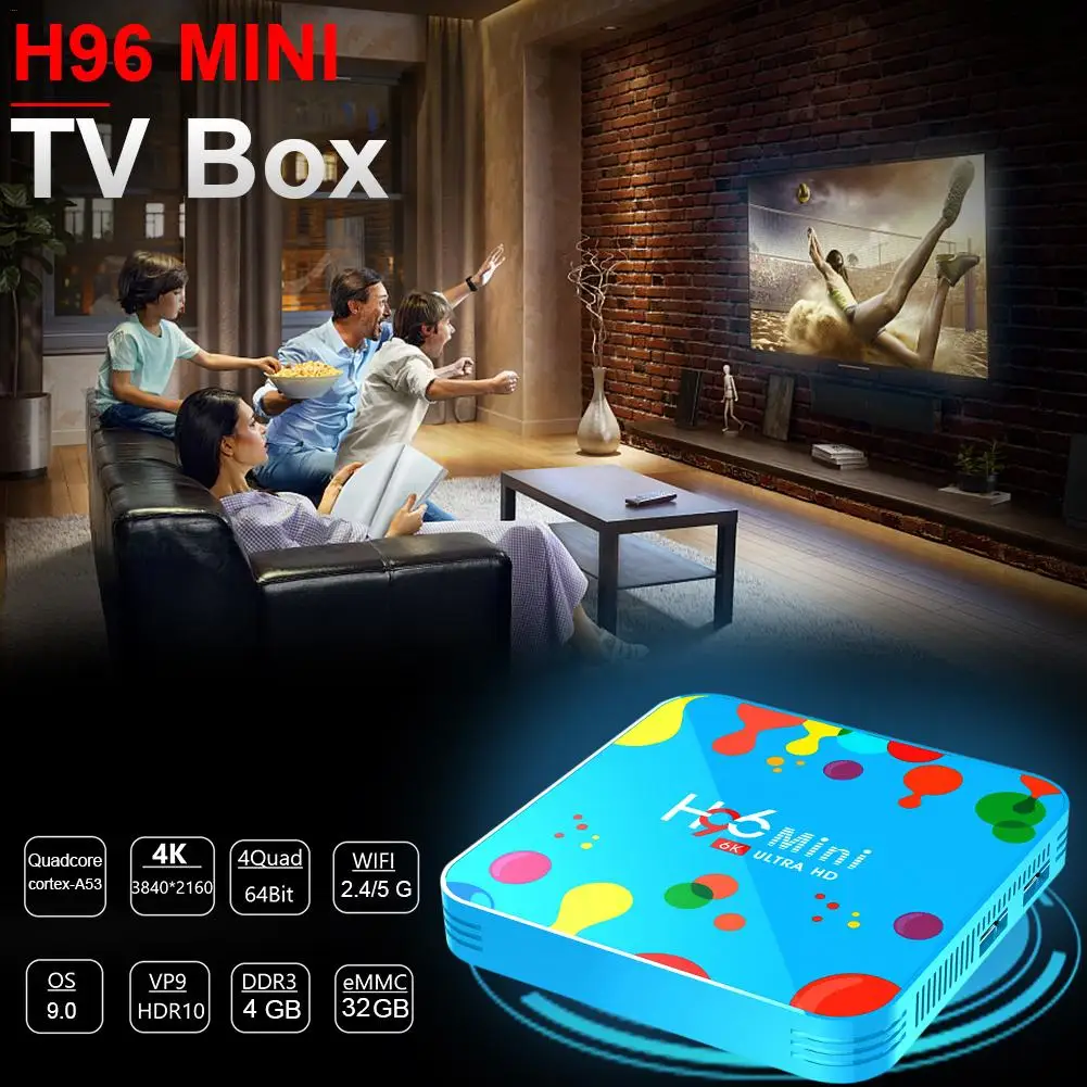 Android 9,0 tv Box H96 MINI Rockchip RK3318 4K Smart tv Box 2,4G& 5G Wifi BT4.0 H96Max 4 ГБ 32 ГБ медиаплеер Android телеприставка