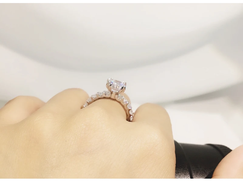 2.0CT 8 мм классическое созданное муассанит обручальное кольцо для женщин Настоящее 925 пробы Серебряное кольцо новые модные ювелирные изделия