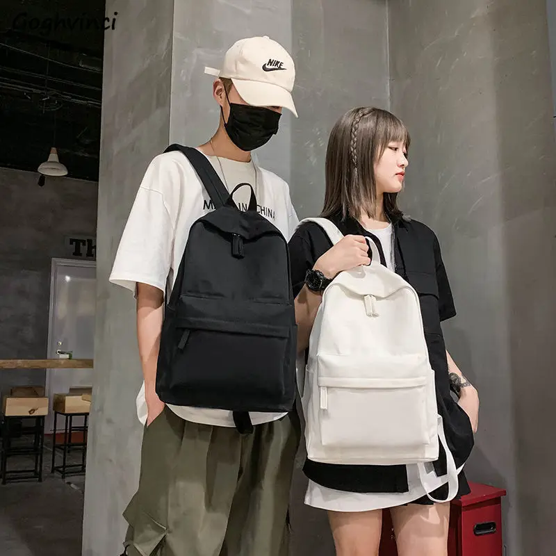 

Рюкзаки для студентов, повседневные универсальные черные холщовые унисекс сумки для колледжа в стиле преппи, простые дорожные вместительные рюкзаки для подростков высокого качества