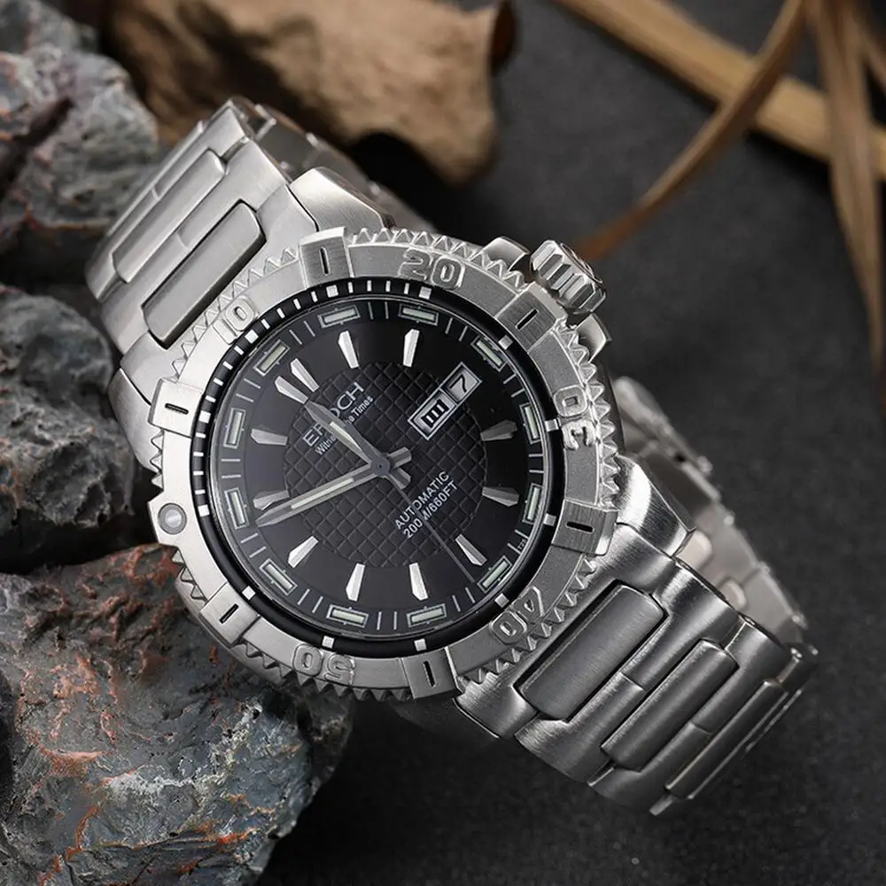 Мужские военные часы, мужские тритиевые часы Epoch sport T100 светящиеся 200 м Водонепроницаемые Мужские автоматические механические армейские наручные часы 7021 г