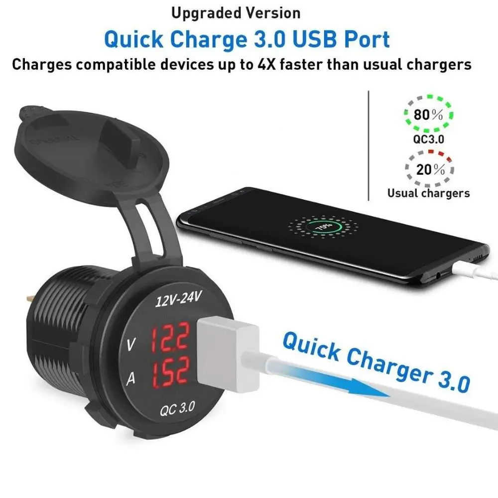 Универсальный черный прикуриватель Автомобильное зарядное usb-устройство гнездо адаптер Вольтметр Амперметр для мобильного телефона зарядное устройство двойной