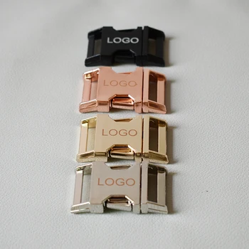 로고 100 개 금속 측면 릴리스 버클 팩 20mm 무료 레터링 서비스 제공 DIY 액세서리-seven colores