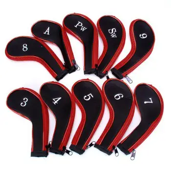 

10PCS Golf Club Head Cover Iron Putter Headcover Protect Set Number Printed with Number Golf Club Accessories