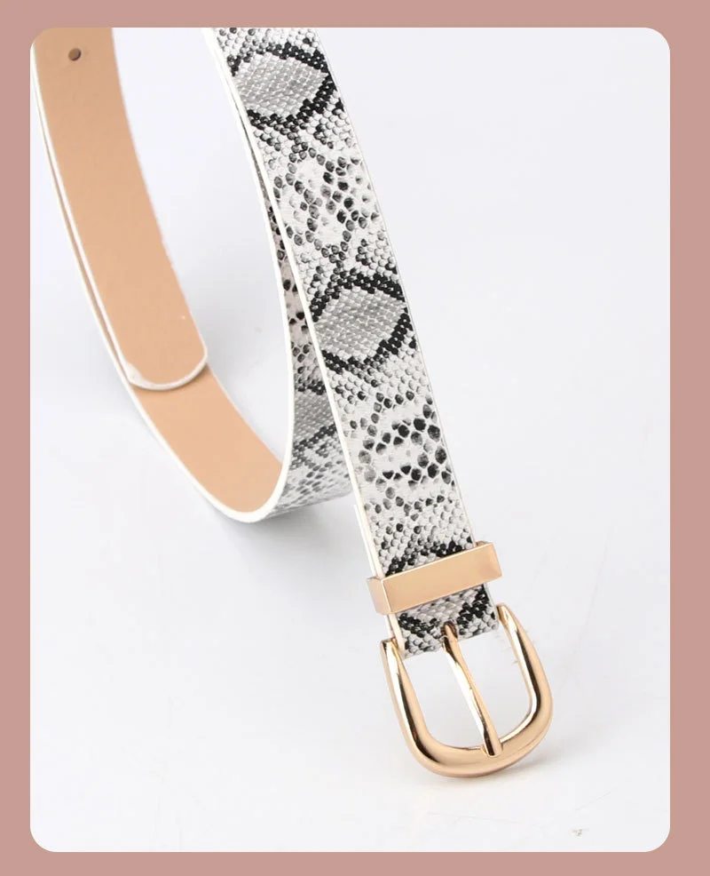 Trend new Ladies Belt snake pattern PU leather Pin buckel Belt Fashion simple jeans belt wind Women's Belt