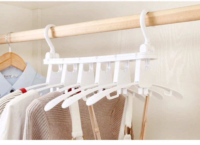 Children's adult dual-use folding hangers 4 expandable magic drying racks Multi-purpose drying racks Home clothes storage