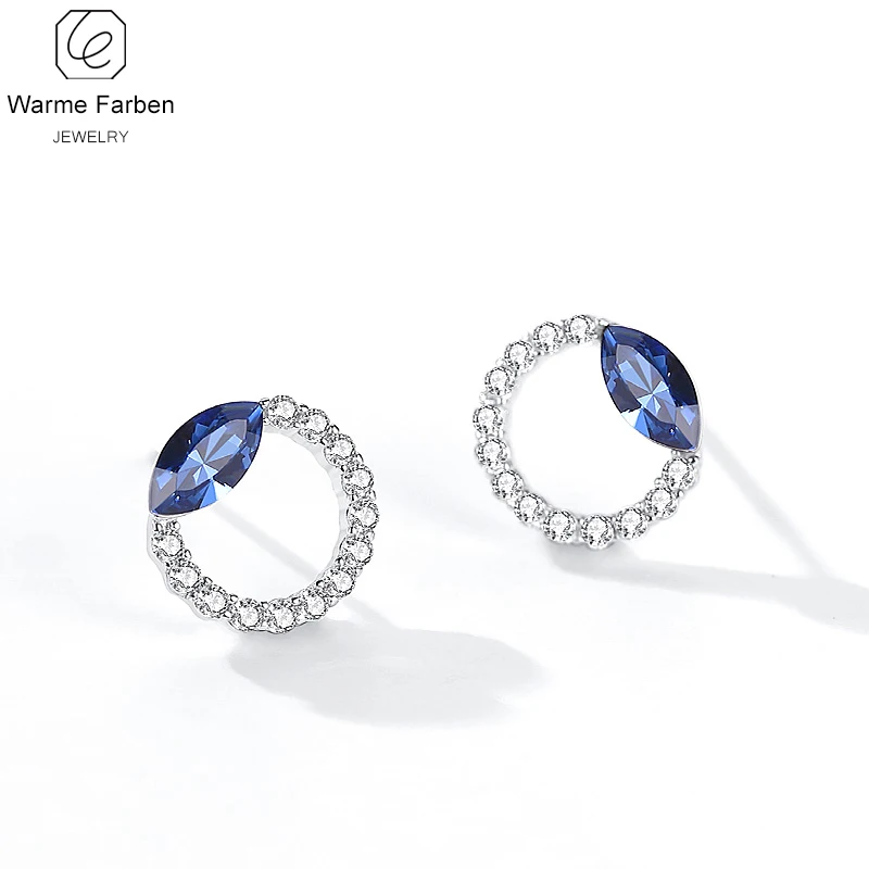 

Embellished with Crystal from Swarovski Earrings 2020 New Fashion Personality Shine Inlaid Zircon Crystal Circle Stud Earrings