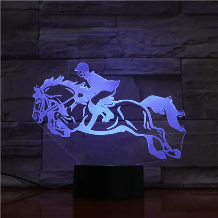 3D лампа для верховой езды, лучший подарок для семьи, сенсорный датчик, светодиодный Ночной светильник, лампа для фестиваля, украшения офиса