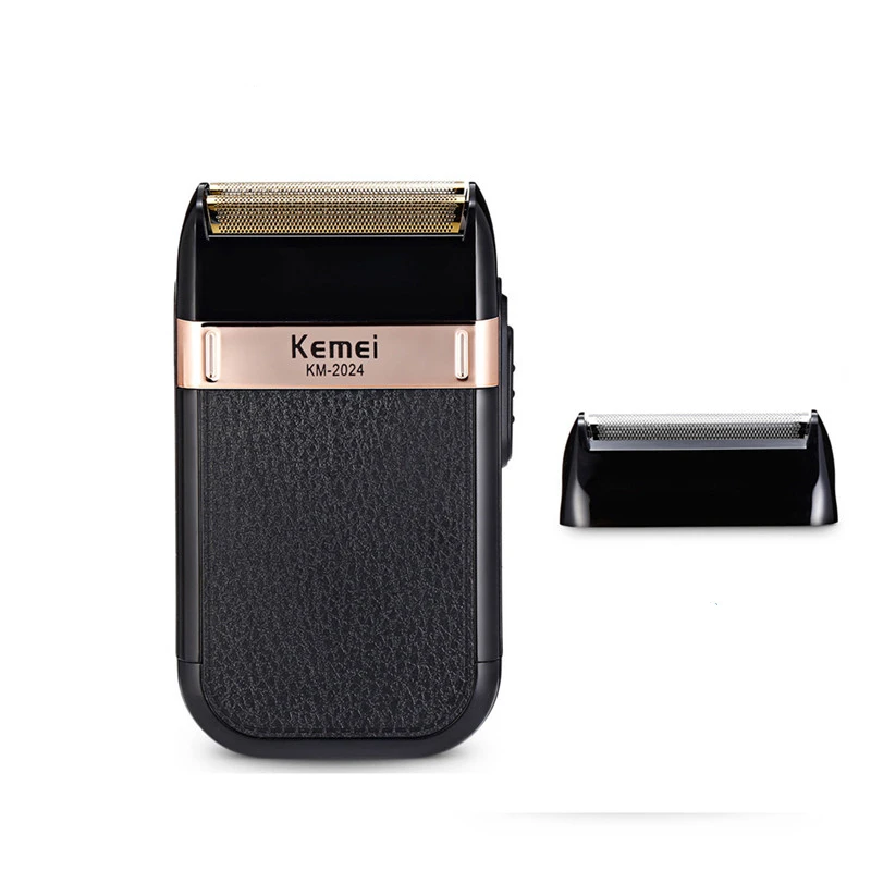 Kemei электробритва для мужчин с двойным лезвием, водонепроницаемая возвратно-поступательная Беспроводная Бритва, перезаряжаемая USB бритва, парикмахерский триммер - Цвет: Two Head
