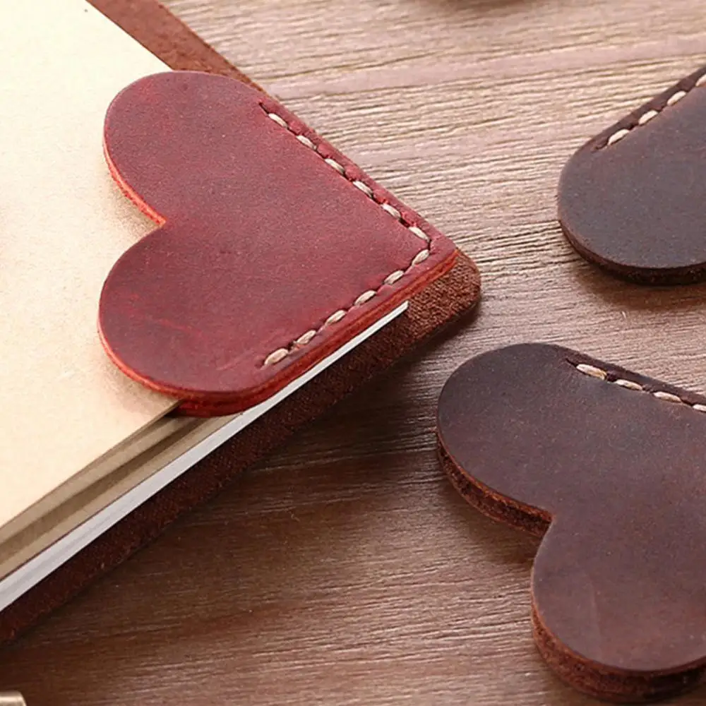 Винтажная кожаная Закладка ручной работы, мини-угловой маркер, Закладка, подарок для учителя, для чтения, натуральная кожа, книга, A5N3