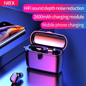 

NBX M8w Wireless Bluetooth Office Headphones Tws Stereo Sports IPX Waterproof Headset 2600mA Charging Box HD Call Earphones