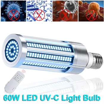 

Home LED UV Germicidal Lamp Cleaner Remote Control with Timer Sterilizing Light Bulb ​60W LED UV Germicidal Lamp Disinfectant 30