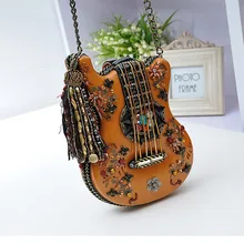 Национальный стиль ручной работы женская сумка гитара стиль сумка Ретро Модные ручной работы из бисера сумка на цепочке плечо диагональная сумка